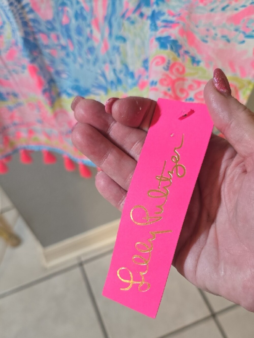 Lilly Pulitzer Bright Floral Tassel-Hem Beach/Pool Cover-up NWT - Picture 2 of 4